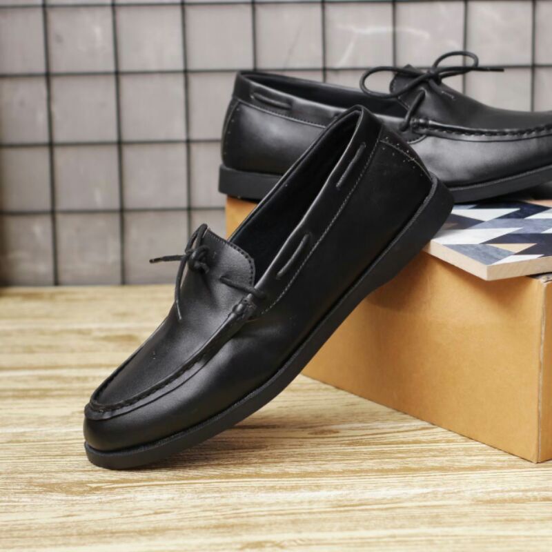 CERIS x OHIO BLACK - SEPATU FORMAL PRIA CASUAL PERKANTORAN ORIGINAL - SepatuFormal Pantofel pria Resmi Formal Hitam Coklat Black Brown Kulit Asli Kasual Kantor Dinas Kuliah Gereja Pesta Kondangan Kerja PNS Guru Terbaru Terlaris Murah