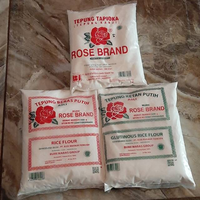 

Tepung Beras /Ketan Putih /Tapioka ROSEBRAND @500Gram