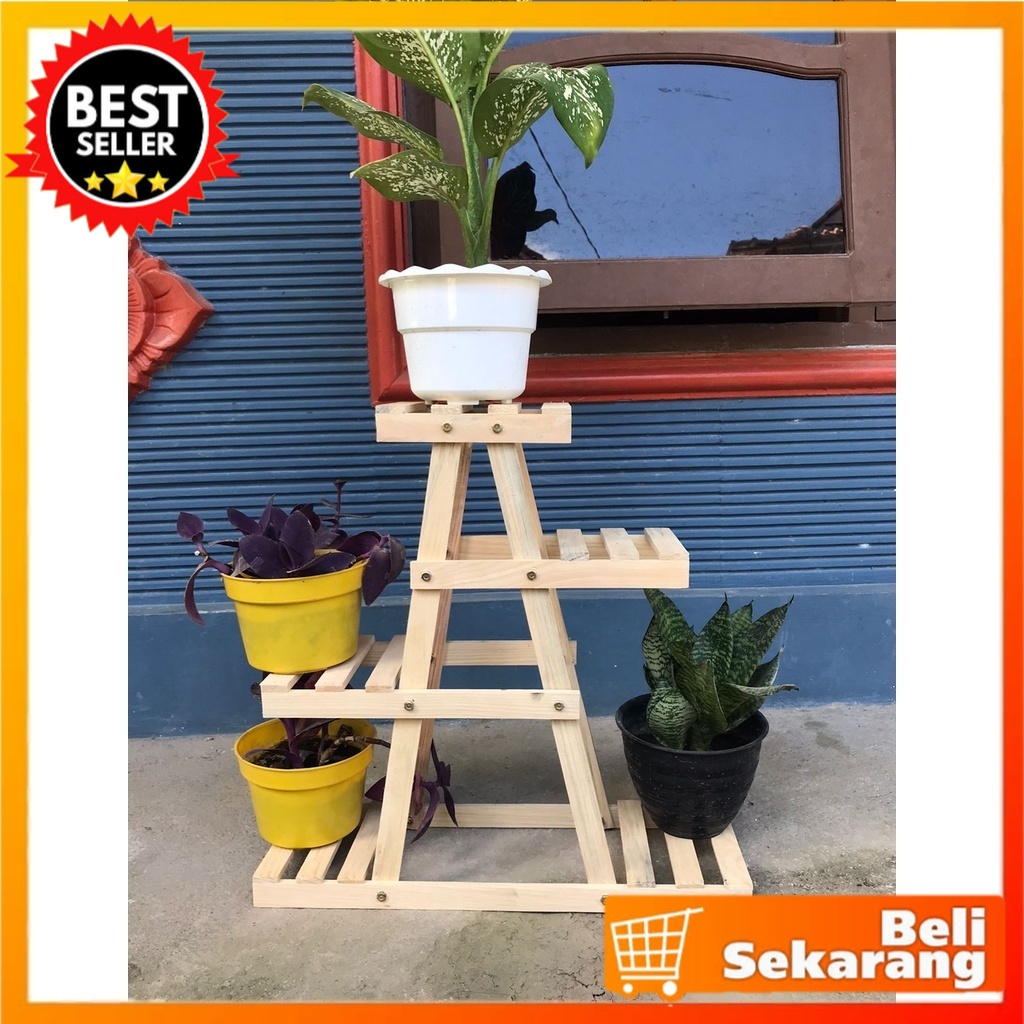 RAK BUNGA SUSUN 5 POT/ RAK BUNGA UNik/ RAK SERBAGUNA KAYU / RAK BUNGA KAYU / RAK BUNGA MINIMALIS