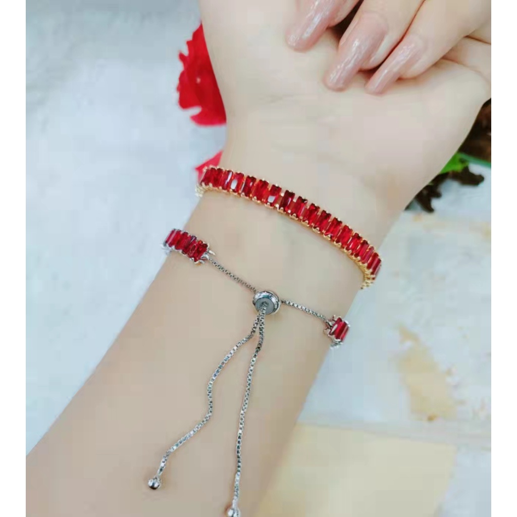 Gelang Xuping Serut Permata Full Warna Warni Lapis Emas Perhiasan 1259