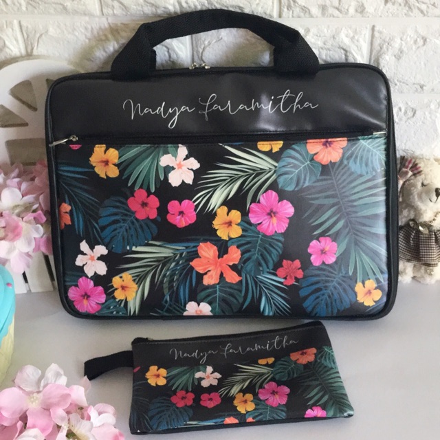 Tas Laptop Custom Floral