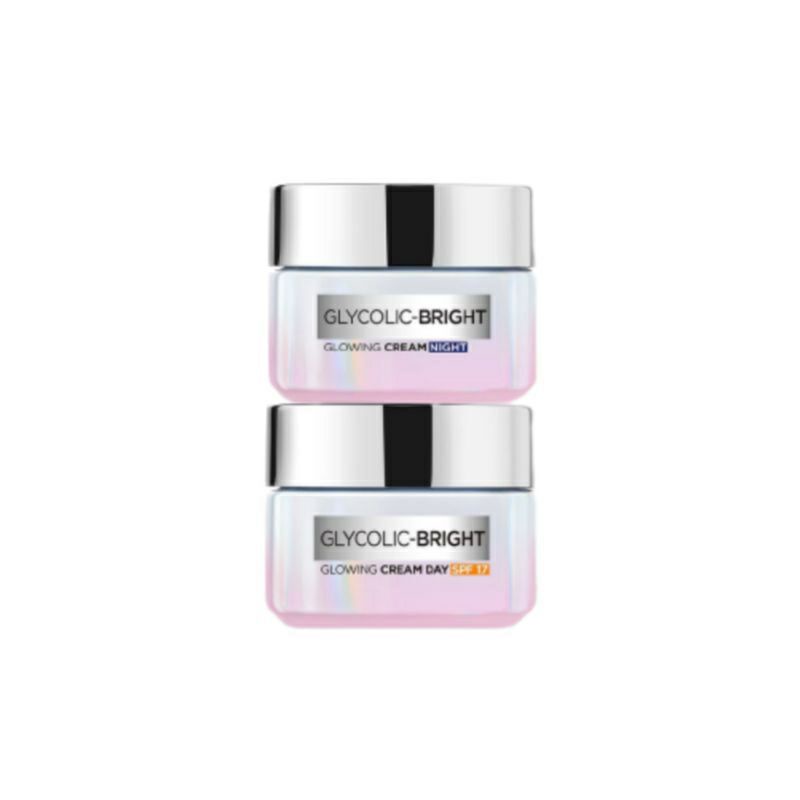 LOREAL Glycolic - Bright Glowing Day Cream Spf 17 &amp; Night Cream 50ml