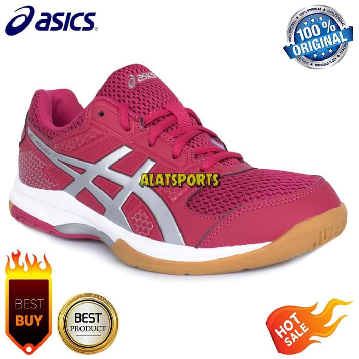 Sepatu Voli / Badminton Asics Gel Rocket 8 B756Y-2193 - Rose ORIGINAL - Merah- 39