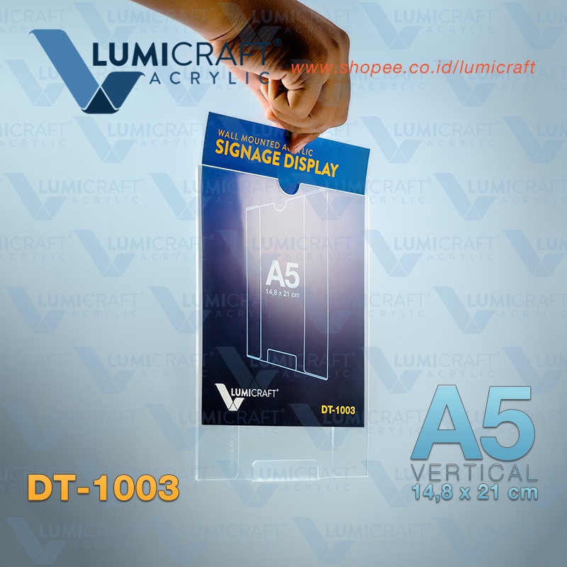 

Display Tembok Akrilik model Sliding / Wall Acrylic Display Sliding (ukuran A5) | Lumicraft DT-1003