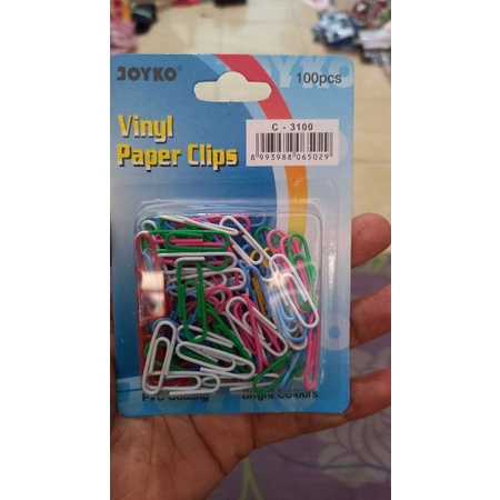 

(70gr) 1pak paper clips joyko warna isi 100pcs