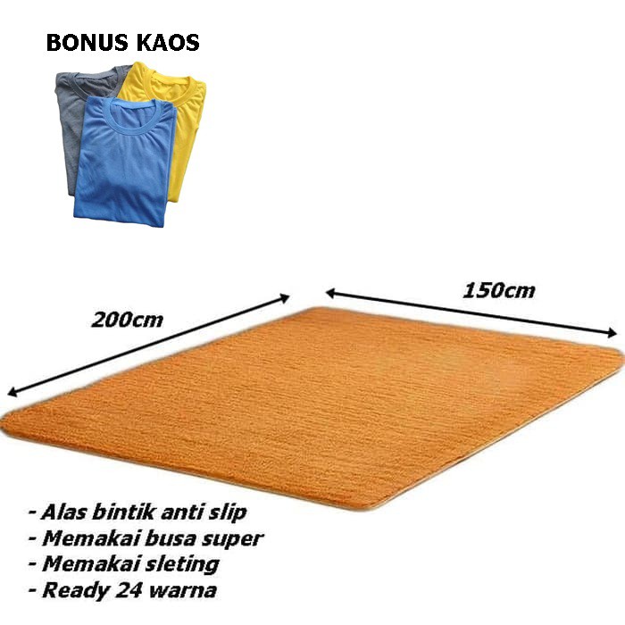  Karpet  bulu  rasfur ukuran 200x150 tebal keseluruhan 3 5cm 