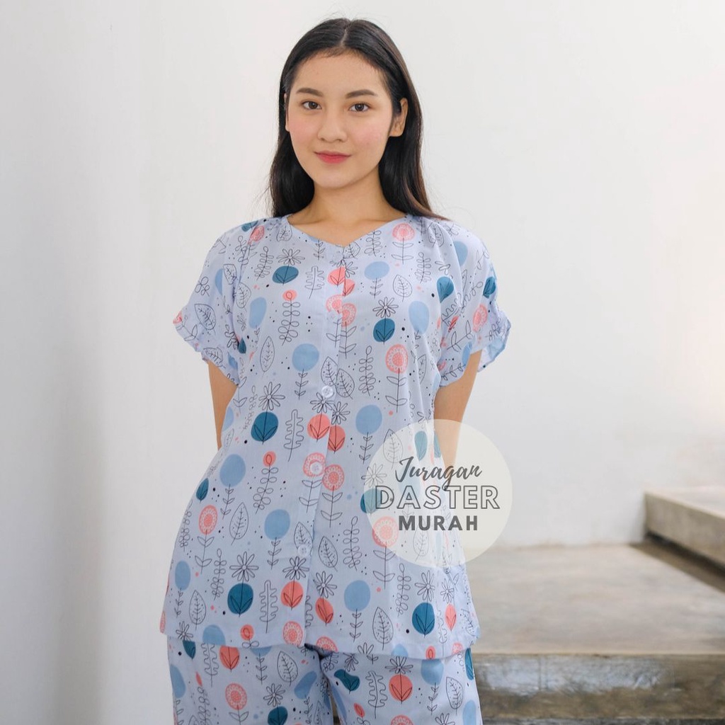 SETELAN PIYAMA CELANA 3/4 | PIYAMA VNECK CELANA 3/4 | BAJU TIDUR KERAH V-NECK CELANA DIBAWAH LUTUT BAHAN RAYON PREMIUM | ONESET PIYAMA CELANA 3/4