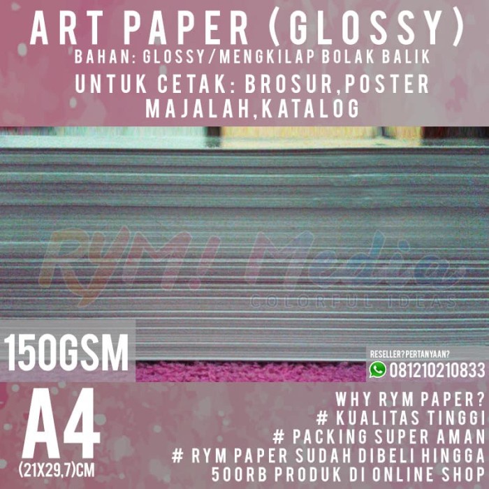 

Senikertas- Kertas Art Paper 150Gsm A4 (1 Rim/500 Lembar) -Kertas-Seni.
