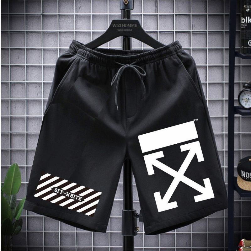 Clothing May - Celana Pendek Off White Boxer Pria Pendek Celana Tali Kolor Bokser Kekinian Cowok Laki-Laki Bahan Babyterry Baby Terry Premium Original Murah