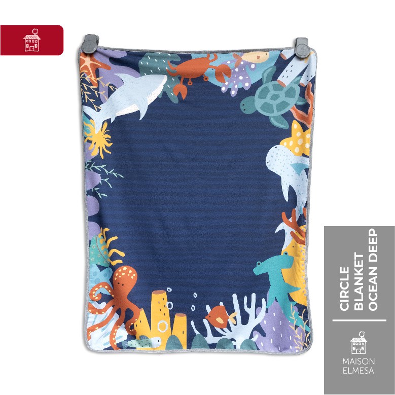 [Circle Blanket - Bisa Tambah Nama] Maison Elmesa Selimut Bayi - Ocean Deep Circle