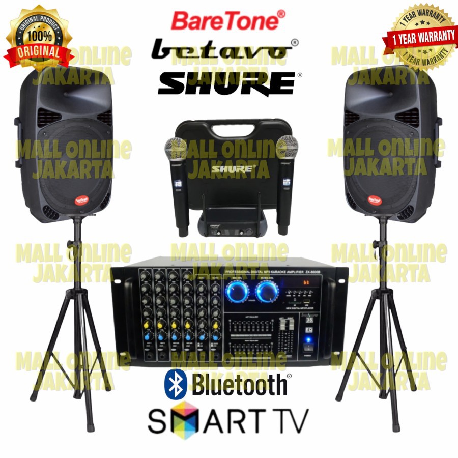 Paket Speaker Baretone 15 inch Betavo Sound system Karaoke SNI Ori