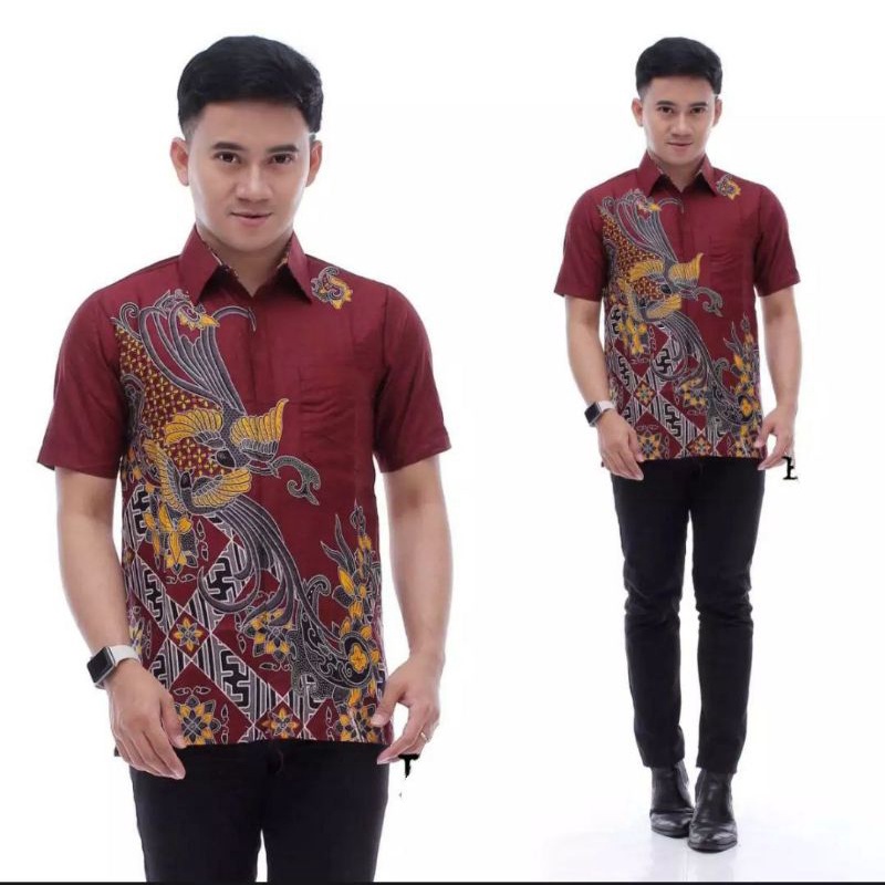 HEM BATIK PRIA JUMBO LENGAN PENDEK M L XL XXL 3XL 4XL 5XL 6XL 7XL 8XL 9XL 10XL