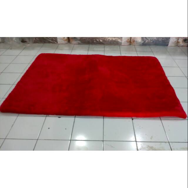 Karpet Bulu Kasur Busa Kasur Rasfur Merah Cabe Polos Kasur Bulu Rasfur