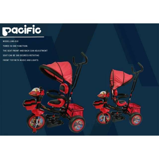 Sepeda Anak /Stroller/ Tricycle /sepeda roda tiga Pacific LMX 010 4 fungsi 360 derajat