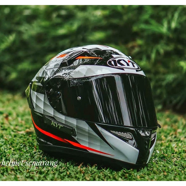 Jual Helm KYT K2R Diamond Black White Flat Visor Indonesia|Shopee Indonesia