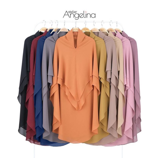 Preloved ZULAIKHA KHIMAR ATELIER ANGELINA SP SIZE M,L,XL LIKE NEW 1-2X PAKAI BLACK, DUSTY PINK, MAUV