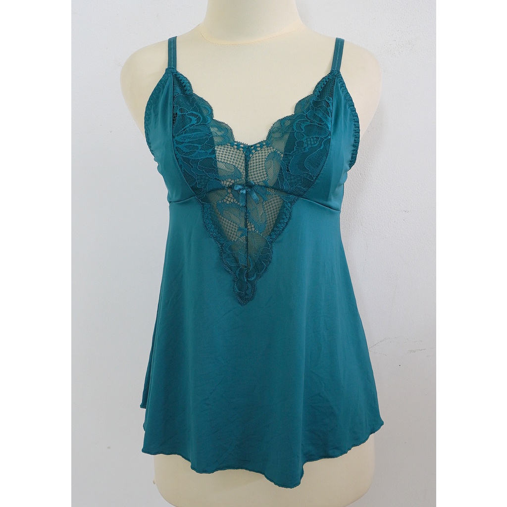 Lingerie Wanita / Sleepwear Renda Setelan Baju Tidur Kamisol Celana Pendek ST YVES SY3841DGR-1
