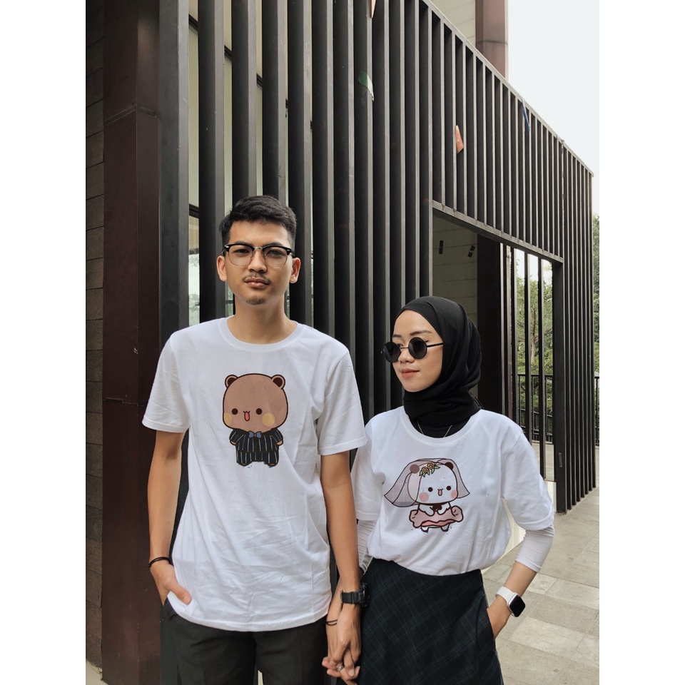 MYSTIQUE.ID-BAJU KAOS COUPLE PANDA&amp;BEAR  T-SHIRT LUCU DAN AESTHETIC