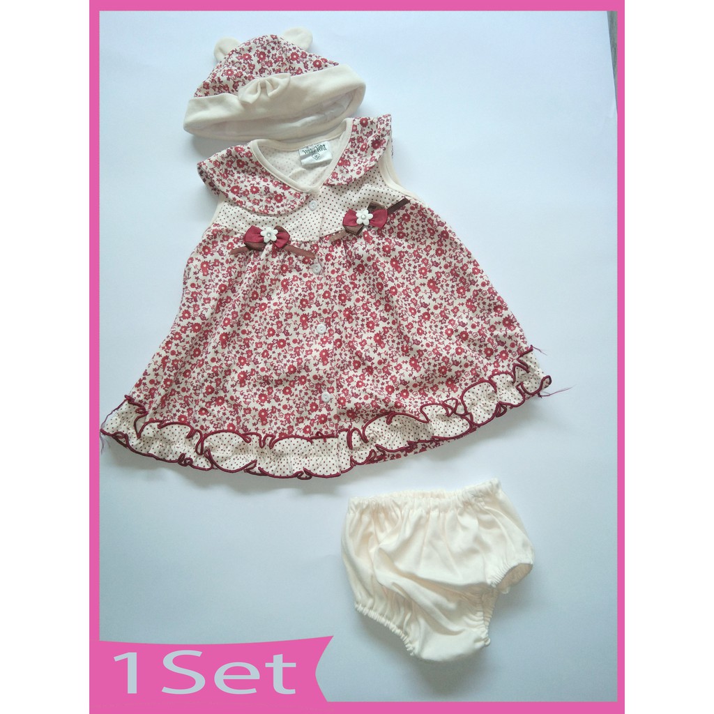 Baju Bayi Anak Perempuan 0-18 bulan [1 set] Floral BBC02