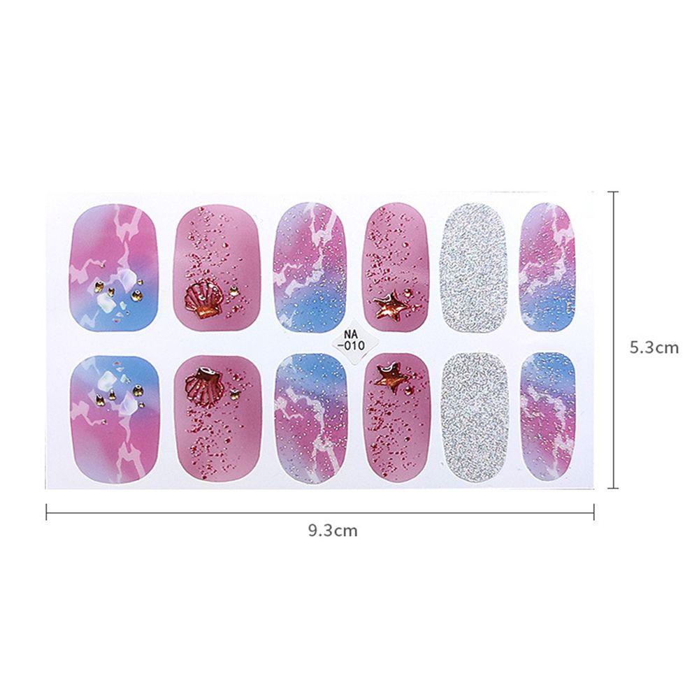 AUGUSTINA Agustina Self-Adhesive Stiker Kuku Tahan Air Rusak Berlian Imitasi Salon Kuku Nail Art Slider Relief Patung DIY Kuku Decals