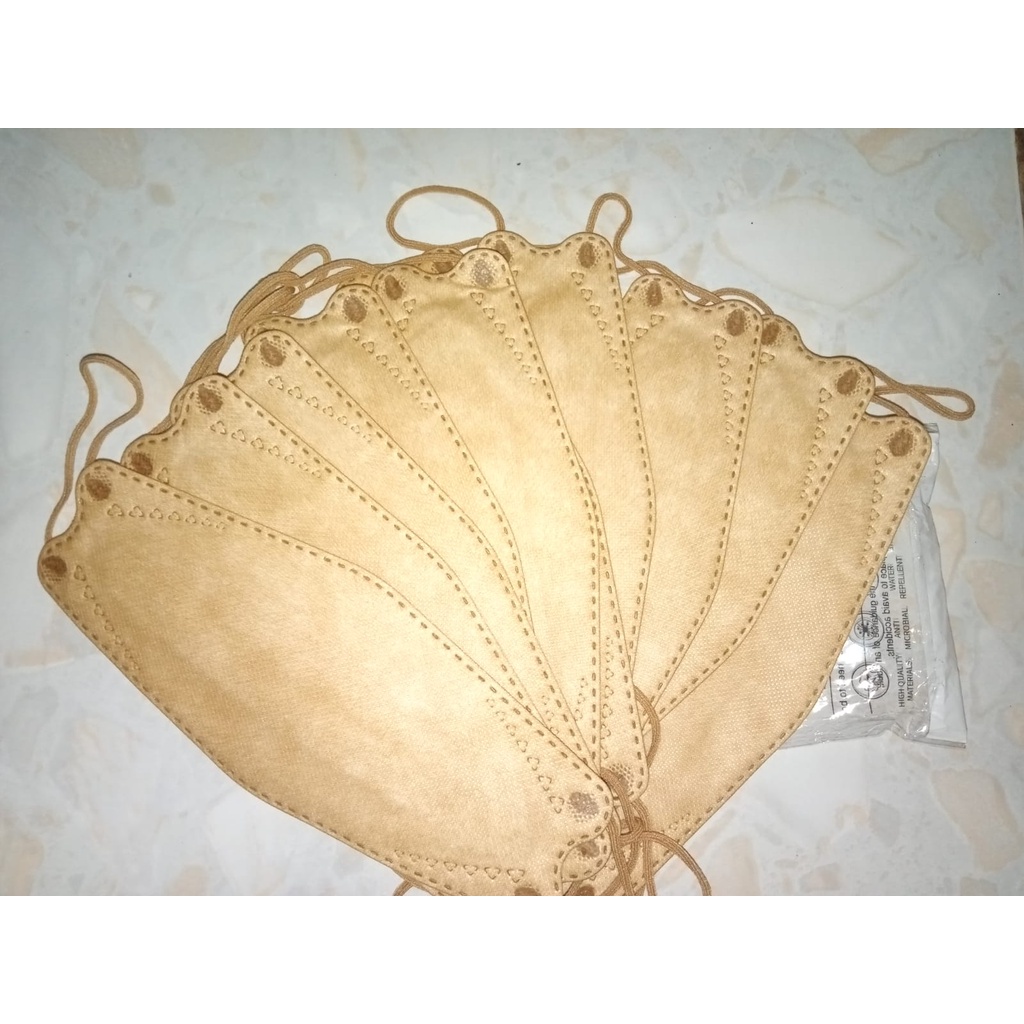 Masker KF94 Korea 4ply Masker Impor KF 94 Disposable Warna coklat gold