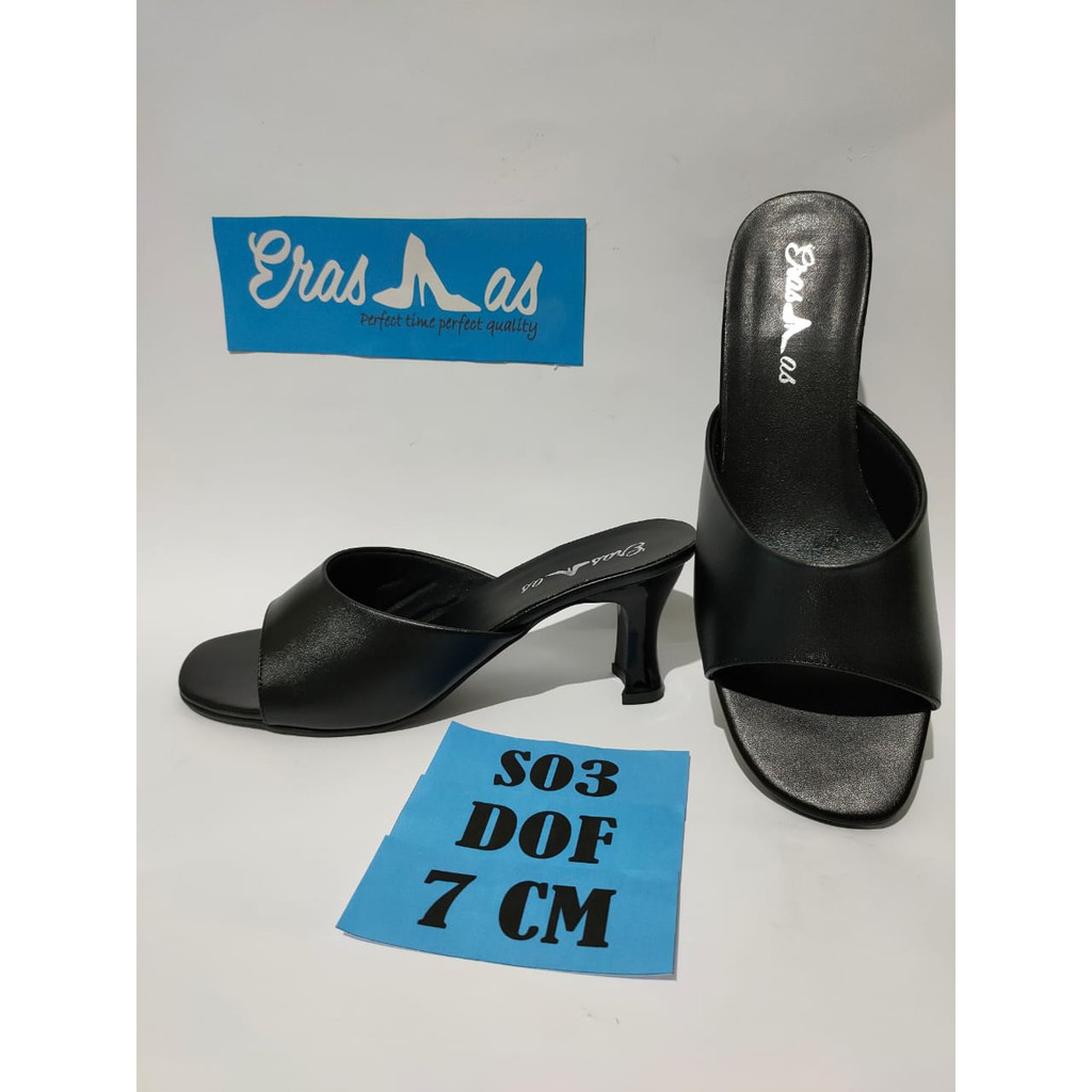 ERASMAS B04 7 cm Sandal Selop Bustong Wanita Sandal Formal Wanita Sandal Selop Kerja Dinas Kantor