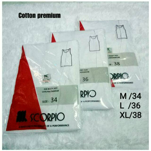 Kaos Singlet Pria Dewasa Scorpio Original Premium Kutang Dalaman Cowok Putih Polos