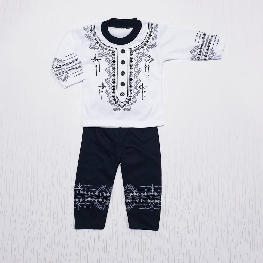 baju koko bayi laki-laki usia 0-12 bulan / pakaian anak baby cowo muslim / setelan islami