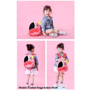  LOGU Tas unicorn  flamingo anak Backpack kartun lembut 