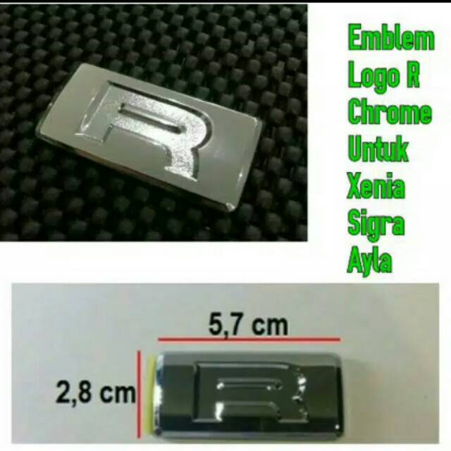 Emblem Logo Huruf R Chrome Untuk All New Xenia, Sigra, Ayla