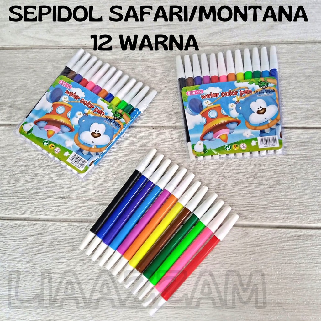 

Spidol / sepidol 12 Warna Safari