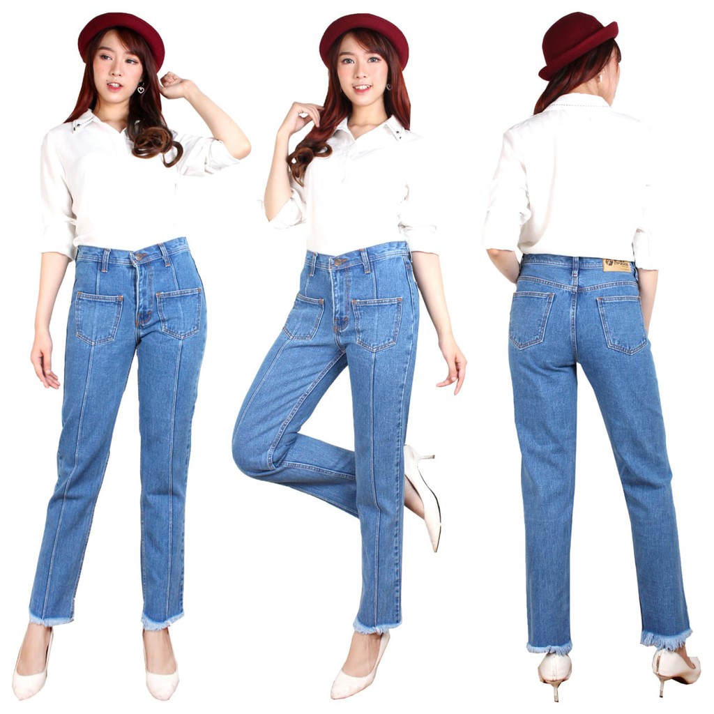 HipNop NIKITA CELANA JEANS BOYFRIEND DENIM WANITA PLAIN POLOS CEWE CEWEK PAKAIAN WANITA