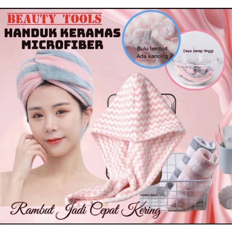 H125 - MICROFIBER PREMIUM Handuk Turban Keramas Kepala Rambut Cepat Kering