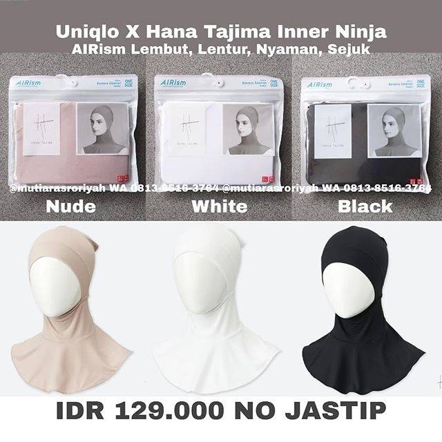 New Ninja Airism Uniqlo x Hana Tajima Inner Daleman Hijab Dalaman Jilbab racundinimantul