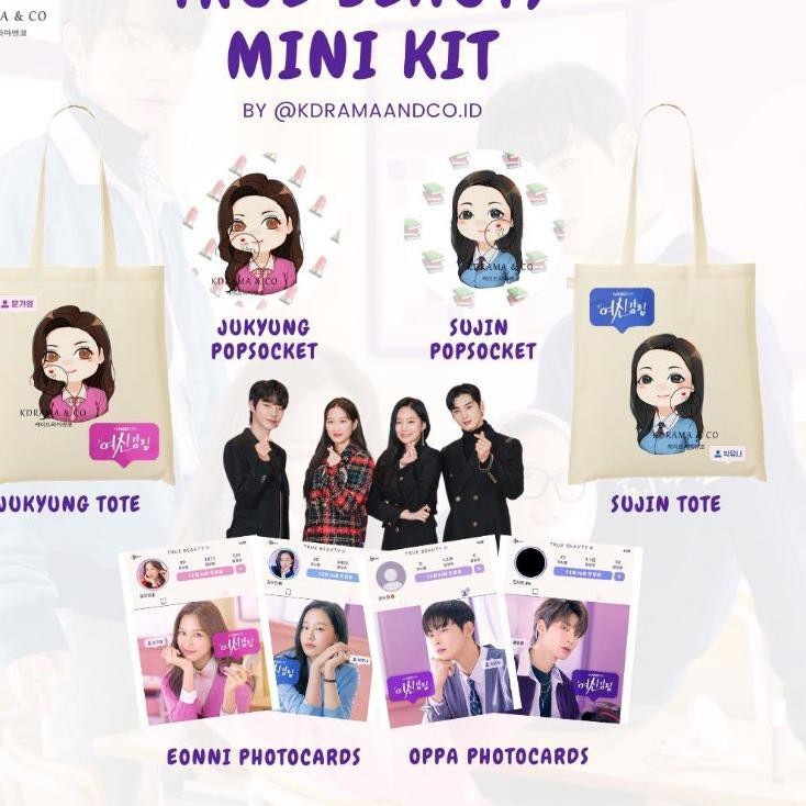 1.1 SALE  TRUE BEAUTY MINI KIT POPSOCKET GRIPTOK RESIN TOTEBAG SUHO SEOJUN CHA EUNWOO HWANG INYEOP