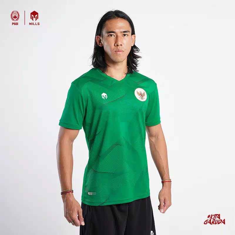 JERSEY TIMNAS GARUDA INDONESIA 2020 MILLS 1013GR BAJU LATIHAN TIMNAS TRAINING JERSEY TIMNAS GREEN