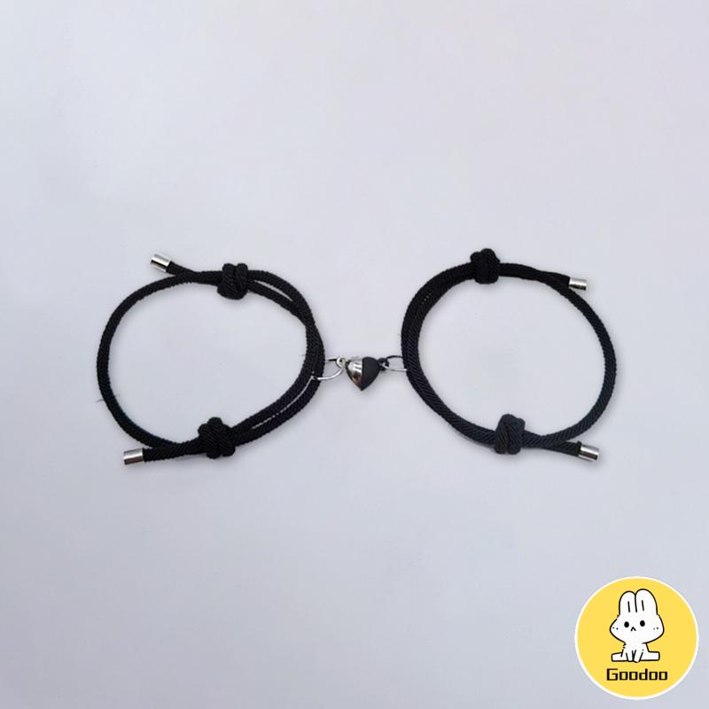 2 Pcs Pasangan Gelang Magnet Adjustable Pesona Gelang Cinta Aksesoris Fashion Hadiah -Doo