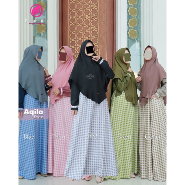 TERBARU Aqila dress | By faniahijab.id ORI | gamis kotak kotak | gamis katun toyobo katun jepang bus