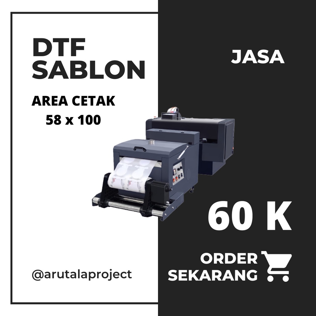 Jasa Print Sablon DTF Meteran/Pcs