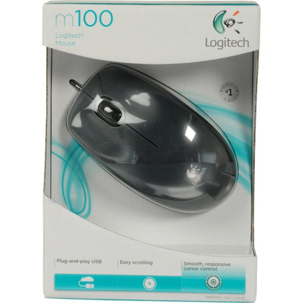 Logitech M100r Optical Mouse USB - Black