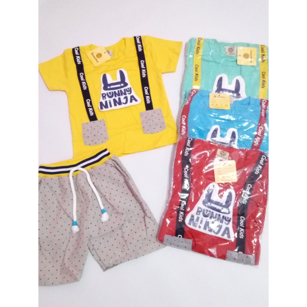 SETELAN BAJU ANAK 6-18 bulan BAJU ANAK LAKI COWOK Motif Ninja 3D Branded MaxwellPro Terbaru