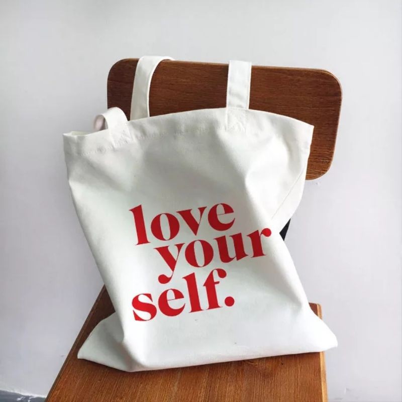 [KATALOG] CUSTOM TOTEBAG TAS KANVAS BTS LOVE YOURSELF