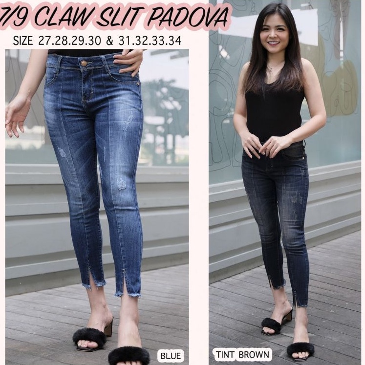 OKINA CELANA JEANS WANITA 7/9 BELAH // JEANS CAKAR TULANG BELAH