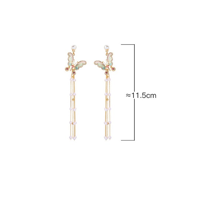 LRC Anting Fashion Stud Earrings Drop Oil Butterfly Earrings F6018X