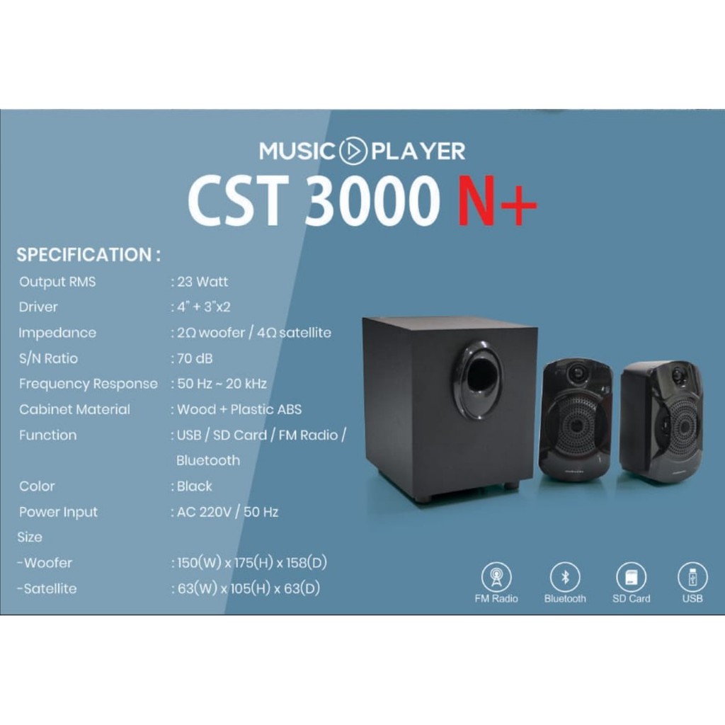 CST 3000 3000N 3000N+ Bluetooth USB AUX FM RADIO SIMBADDA