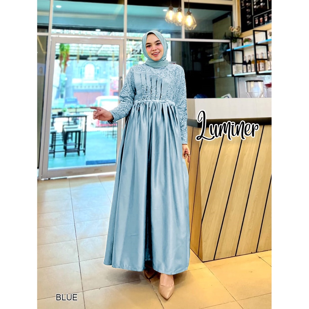 GAMIS PESTA MUSLIMAH DETAIL KIPAS LUMINER