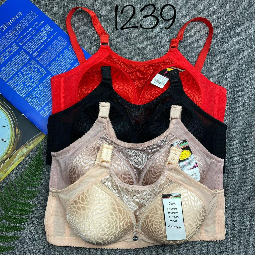 BRA / BH WANITA 1239 TIDAK ADA KAWAT BUSA TIPIS SIZE 40C - 46C