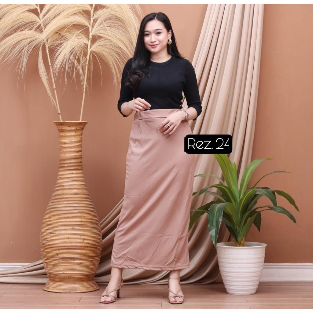 Rok Span Knit Panjang / Rok Span Knit Kekinian