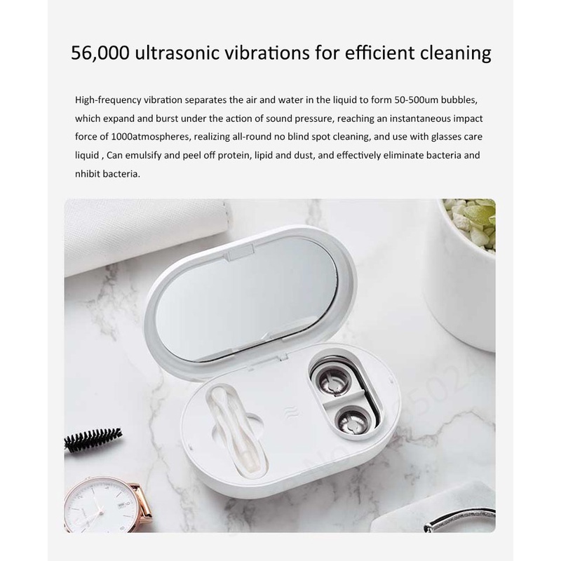 Eraclean Contact Lens Ultrasonic Cleaning Machine 56000Hz High Frequency Vibration Timing Rechargeable Cleaner