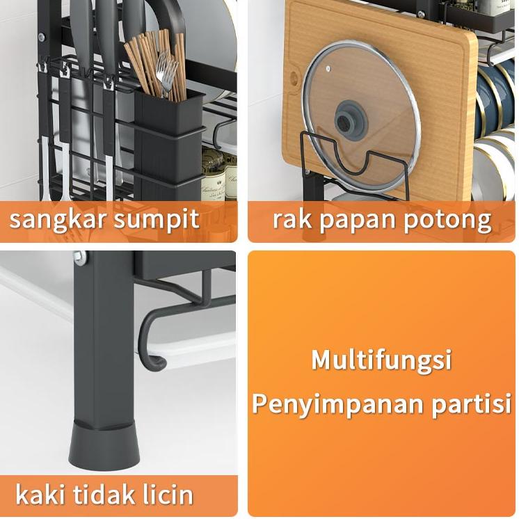 Best Seller.. Rak Piring Stainless Steel Rak Wastafe Tempat Rak Piring Rak Piring  Rak Dapur Serbagu